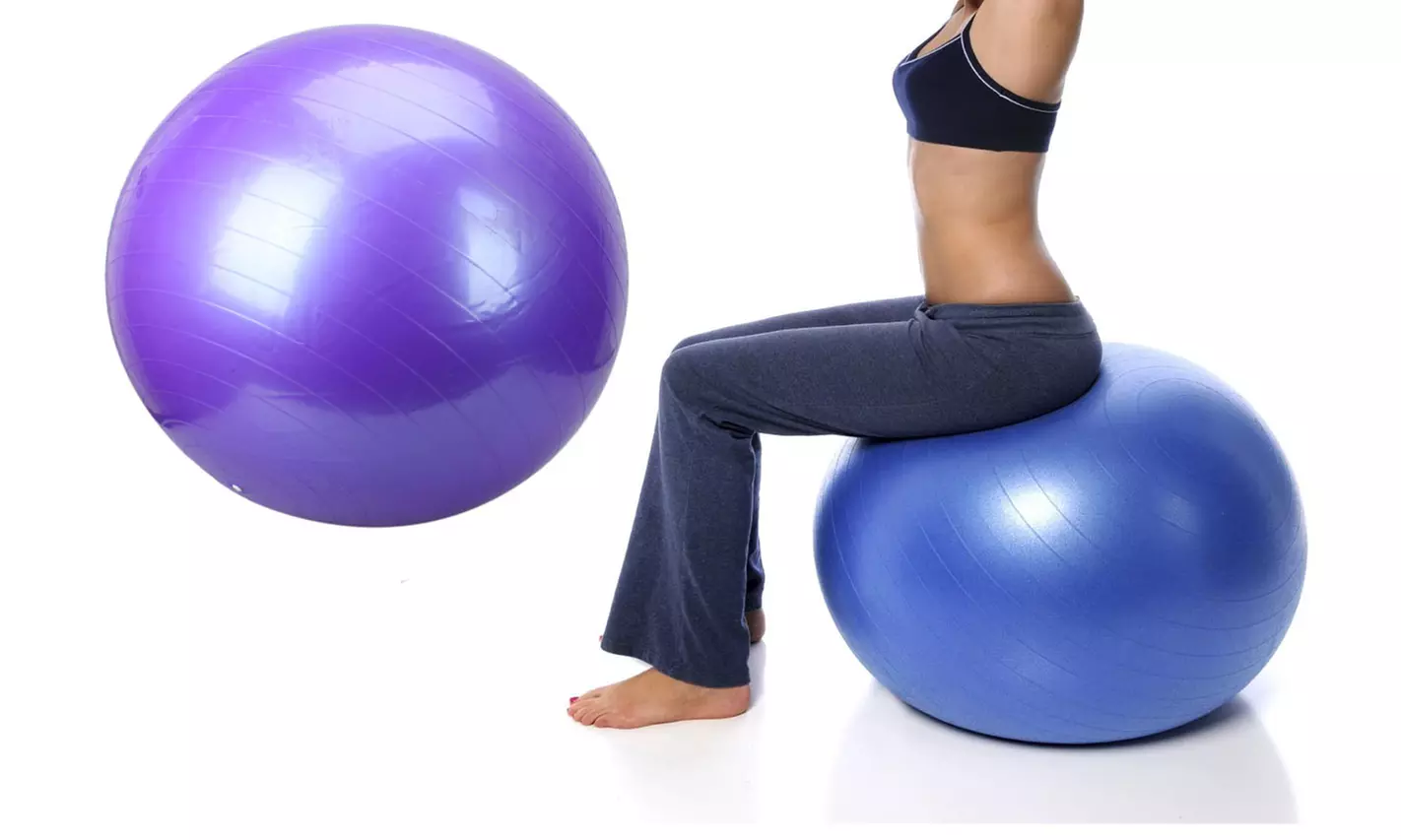 Yoga Ball Anti Burst Pilates Exercise Fitness Gym Non-Slip Stability Balance - Primary Image