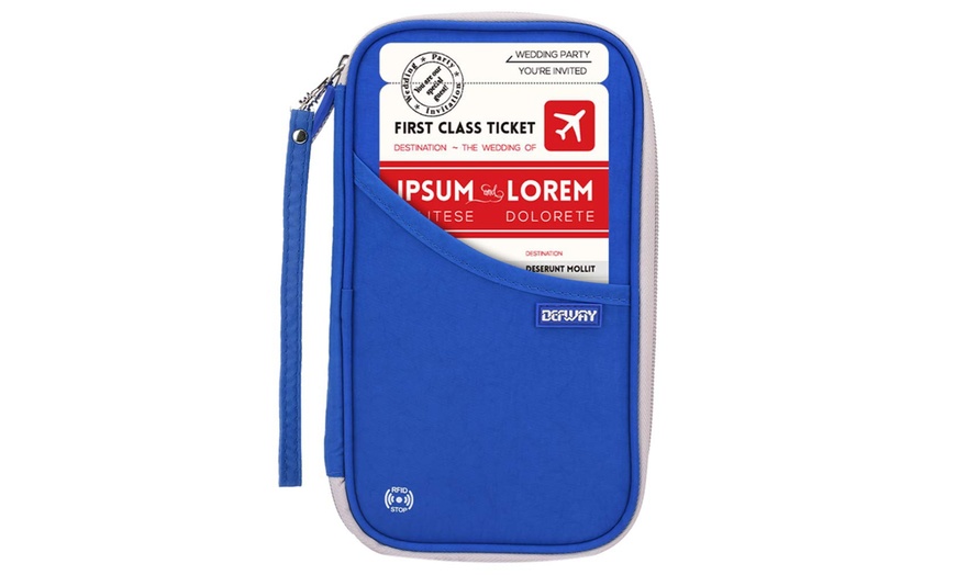 Image 35: Travel Wallet RFID Blocking Document Organizer Bag