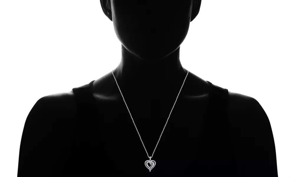 Diamond Accent Fashion Multi Heart Pendant in Sterling Silver By DeCarat - Second Medium