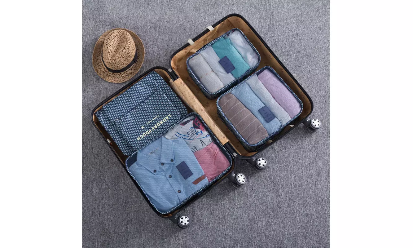 9Pcs Waterproof Clothes Storage Bags Packing Cube Travel Luggage Organizer Pouch