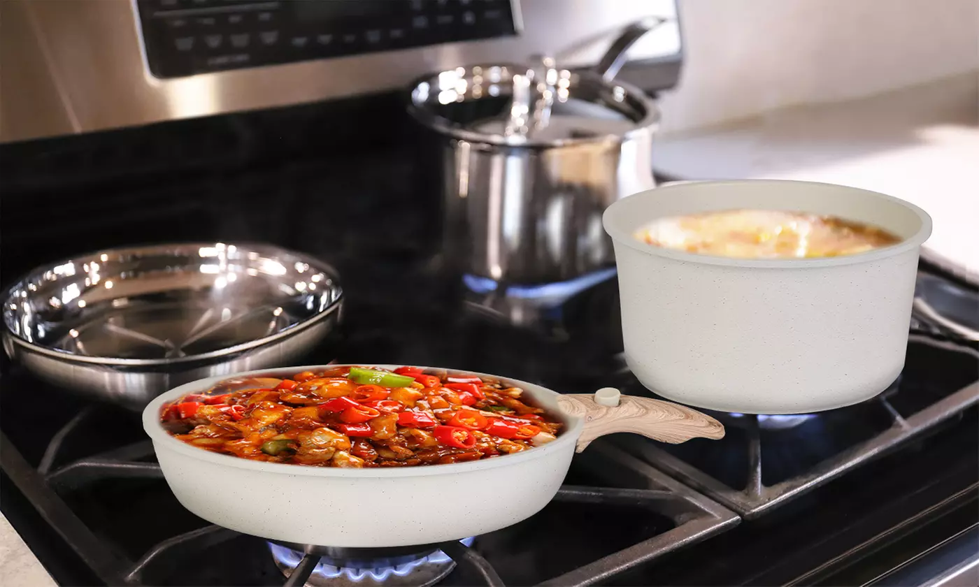 NewHome Non-Stick Granite Cookware Set Induction Kitchen Pots and Pans Sets