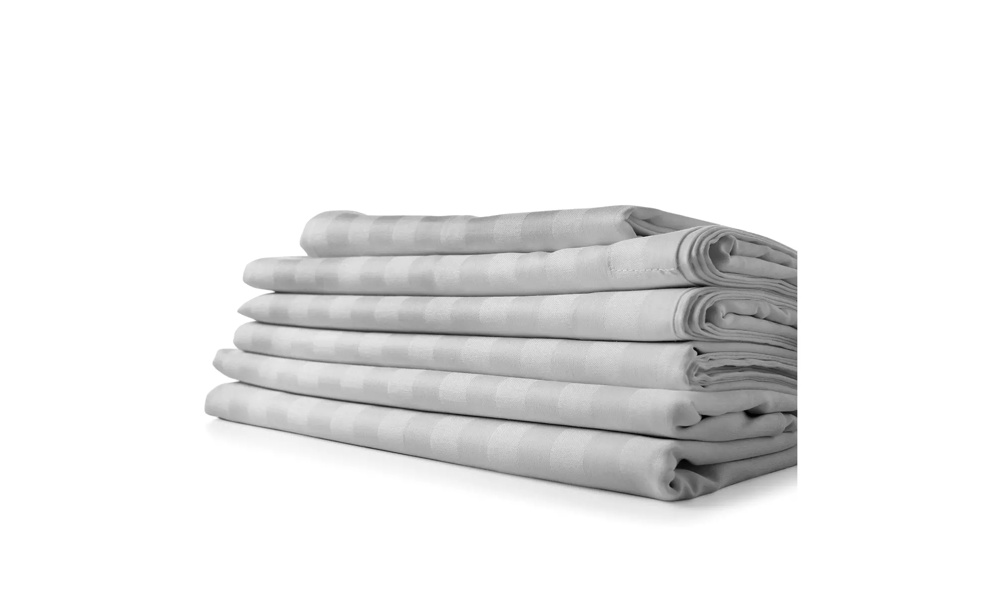 1800 Series Cotton Satin Feel Dobby Stripe Sheet Set - Assorted colors and sizes