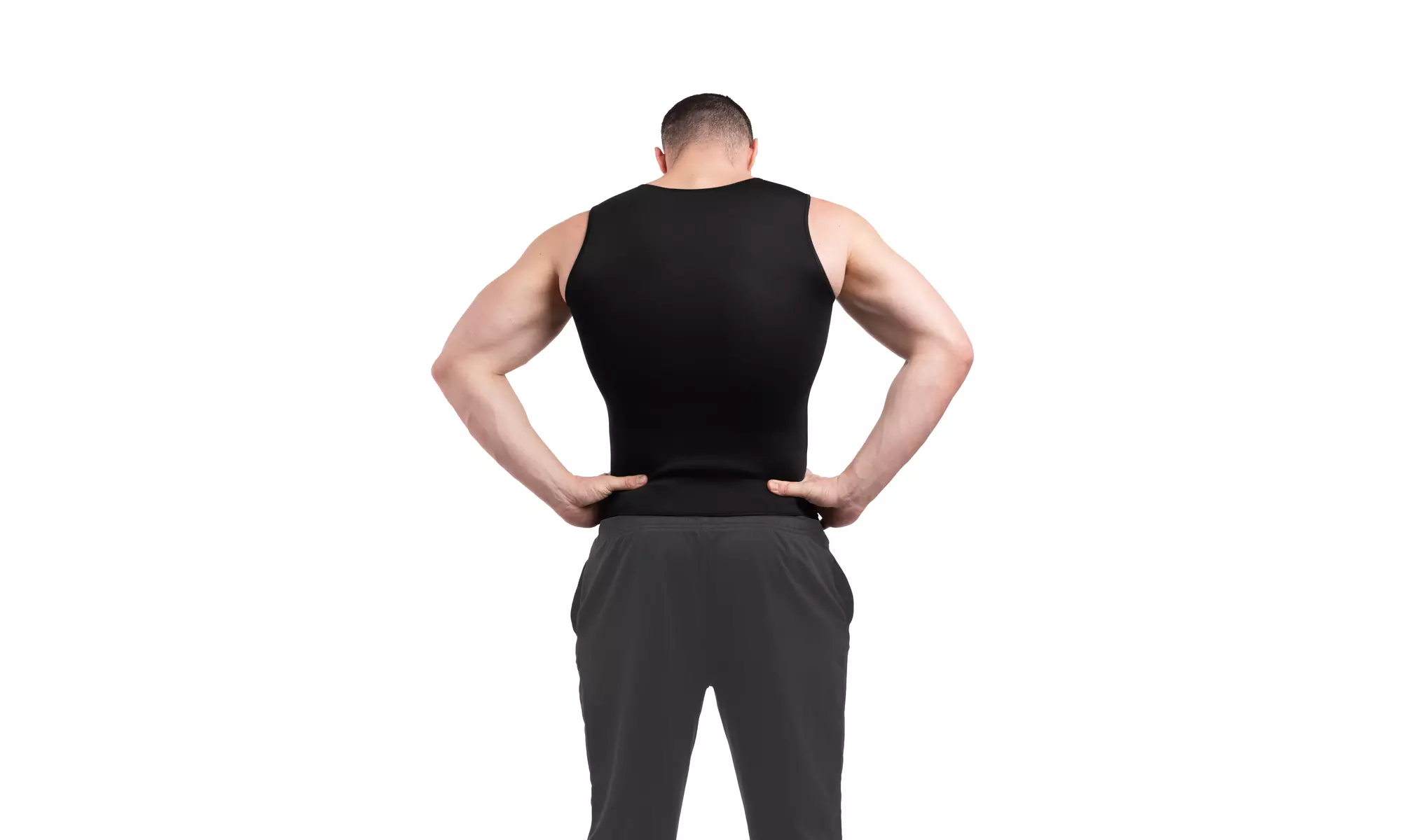 3KB Active Men's Neoprene Sweating Workout Waist Trainer Shirt With Zipper  - Second Medium