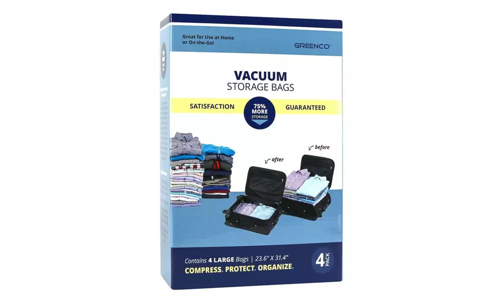 Greenco Vacuum Sealed Space Saver Storage Bags (Large, 4 pack) - Primary Image