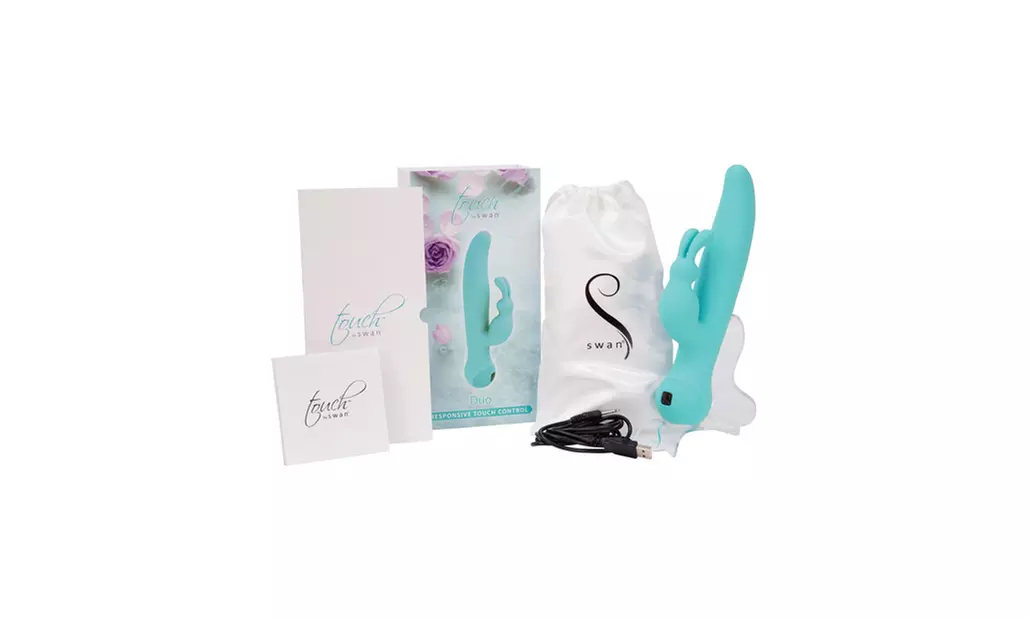Touch by Swan Duo Rabbit Vibrator - Teal - Second Medium