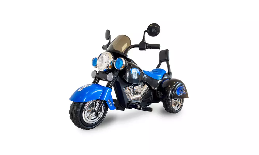 Motorcycle Toy, 3-Wheel Chopper Motorbike with LED Colorful Headlights - Primary Image