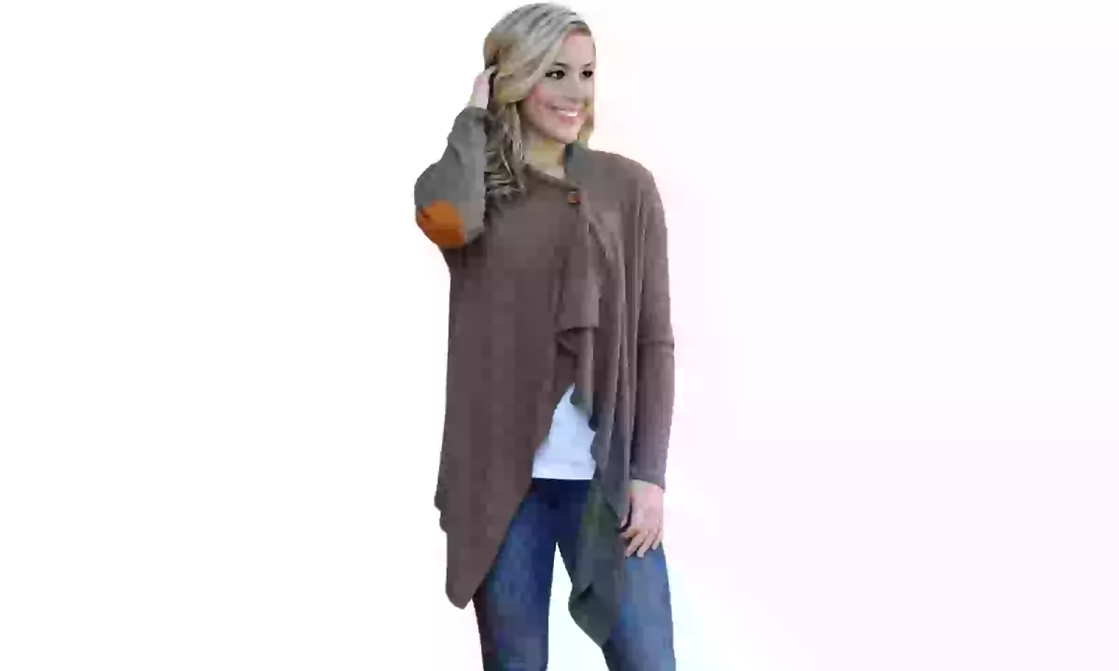 Women's Elbow Patch Cardigan Sweater - Primary Image
