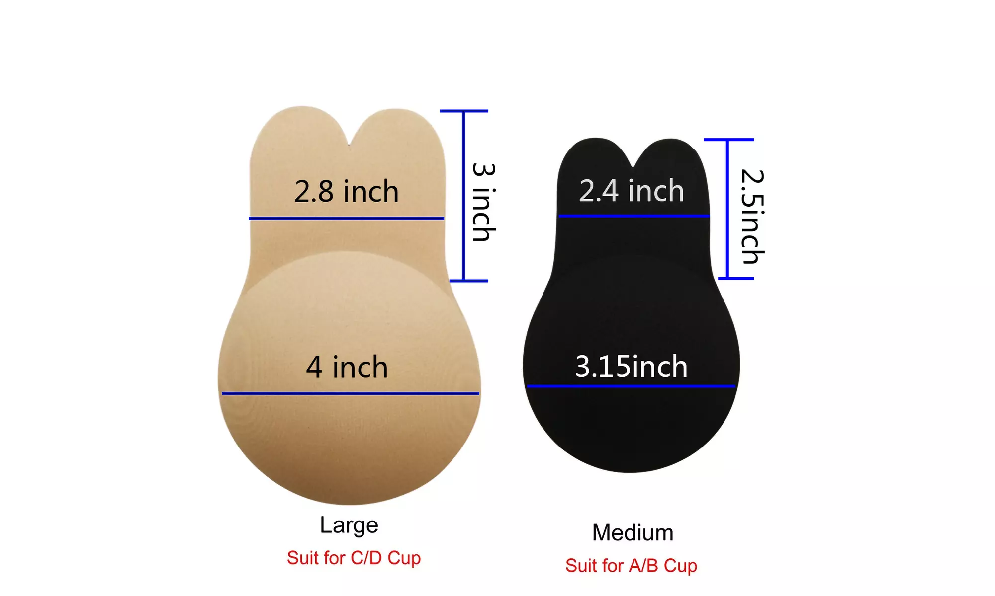 1 Pair Women Self Adhesive Push Up Bra - Second Medium