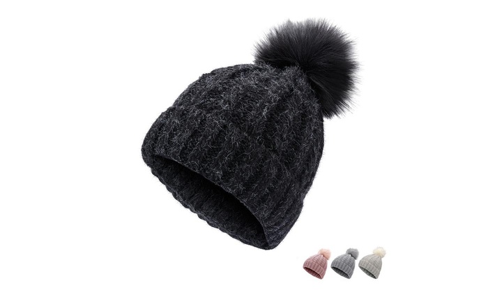 womens winter hats pom pom