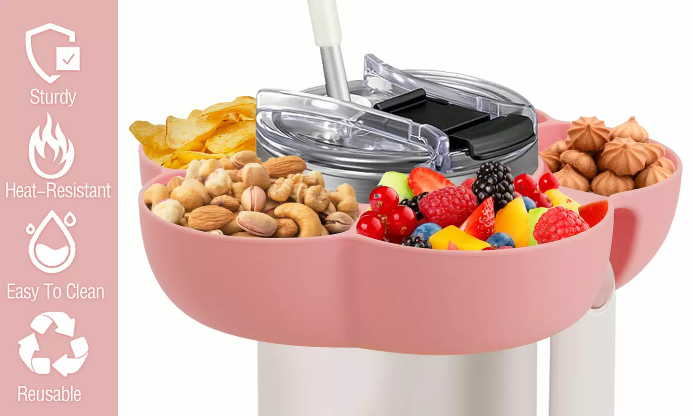 Silicone Reusable Stanley Cup Snack Tray for Stanley 40 Oz Tumbler