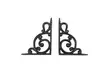 A Pair Antique Style Cast Iron Brackets Garden Braces Rustic Shelf Bracket Black - Second Medium