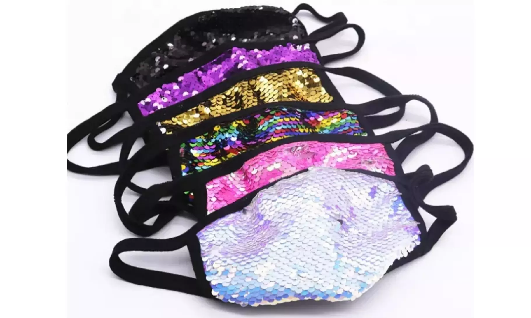 Sequin Glitter Face Mask Fashion Bling Sparkly Facial Protection Non Medical - Primary Image