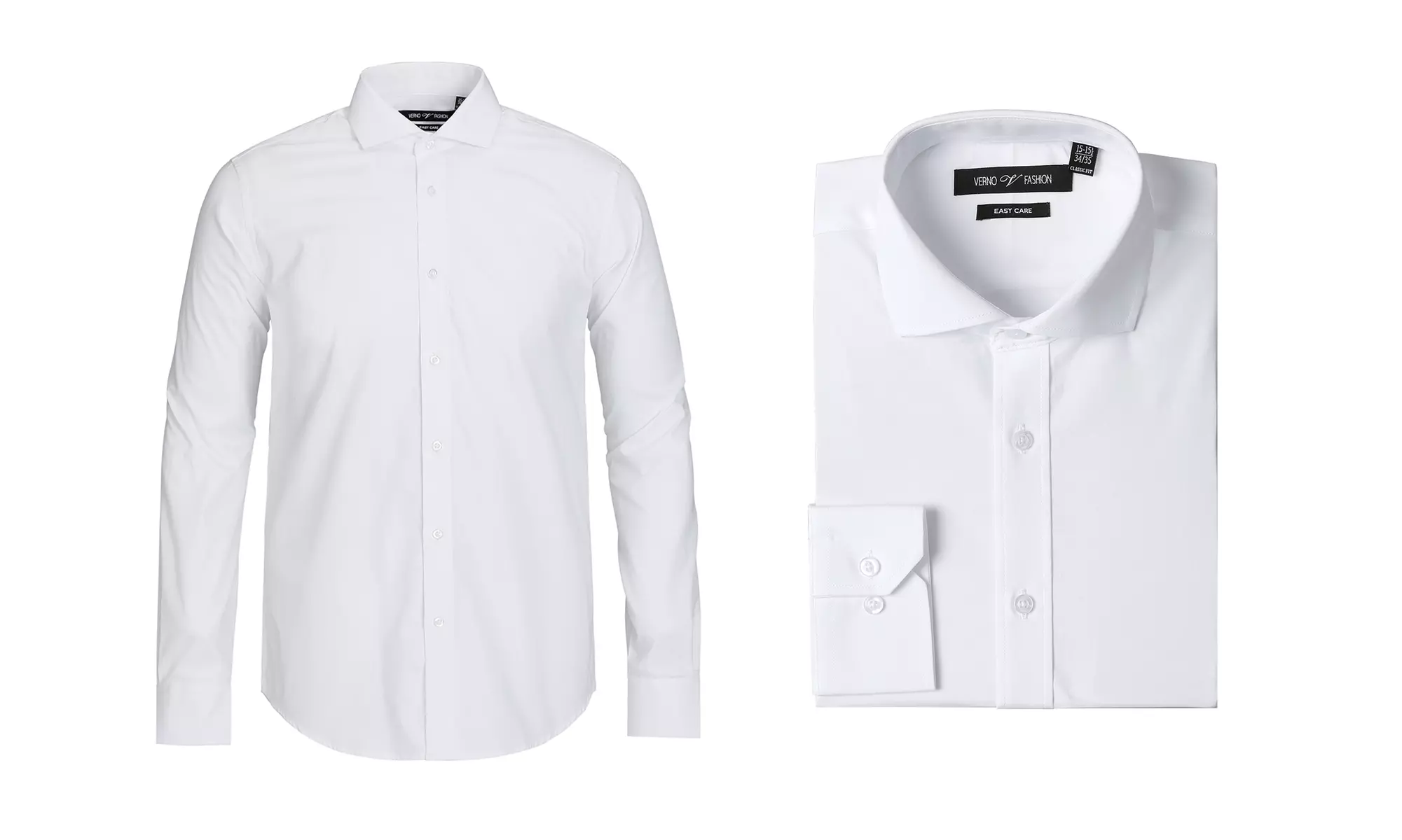 Verno Men's Classic Fit Easy Care Wrinkle-Free Dress Shirts, 100% Cotton - Primary Image