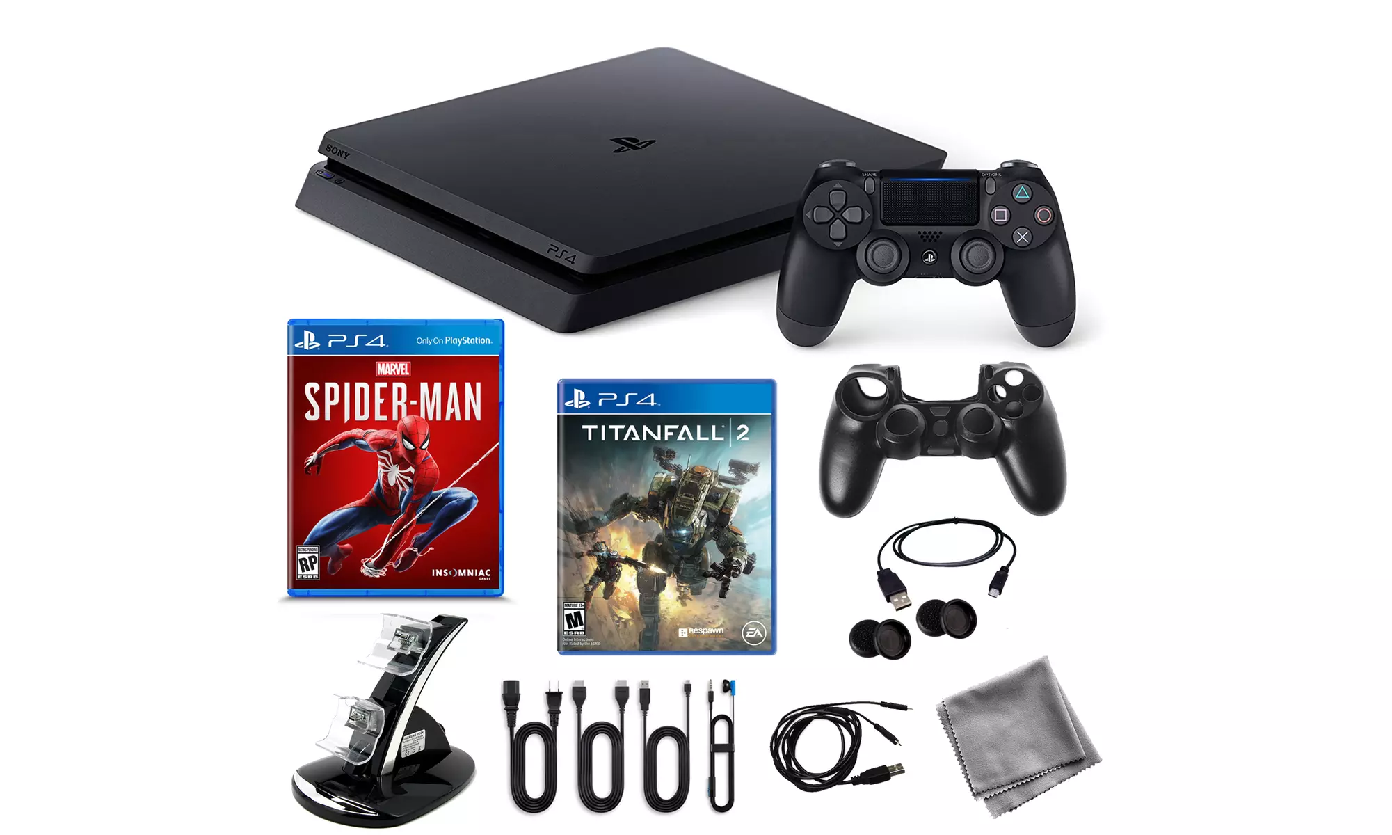 Playstation 4 1TB Spiderman Console with Titanfall 2 and Kit - Primary Image