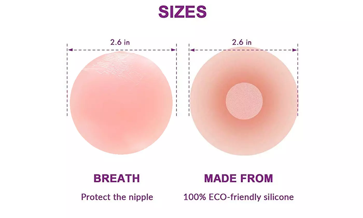 Women Adhesive Reusable Silicone Round Breast Nippleless Covers