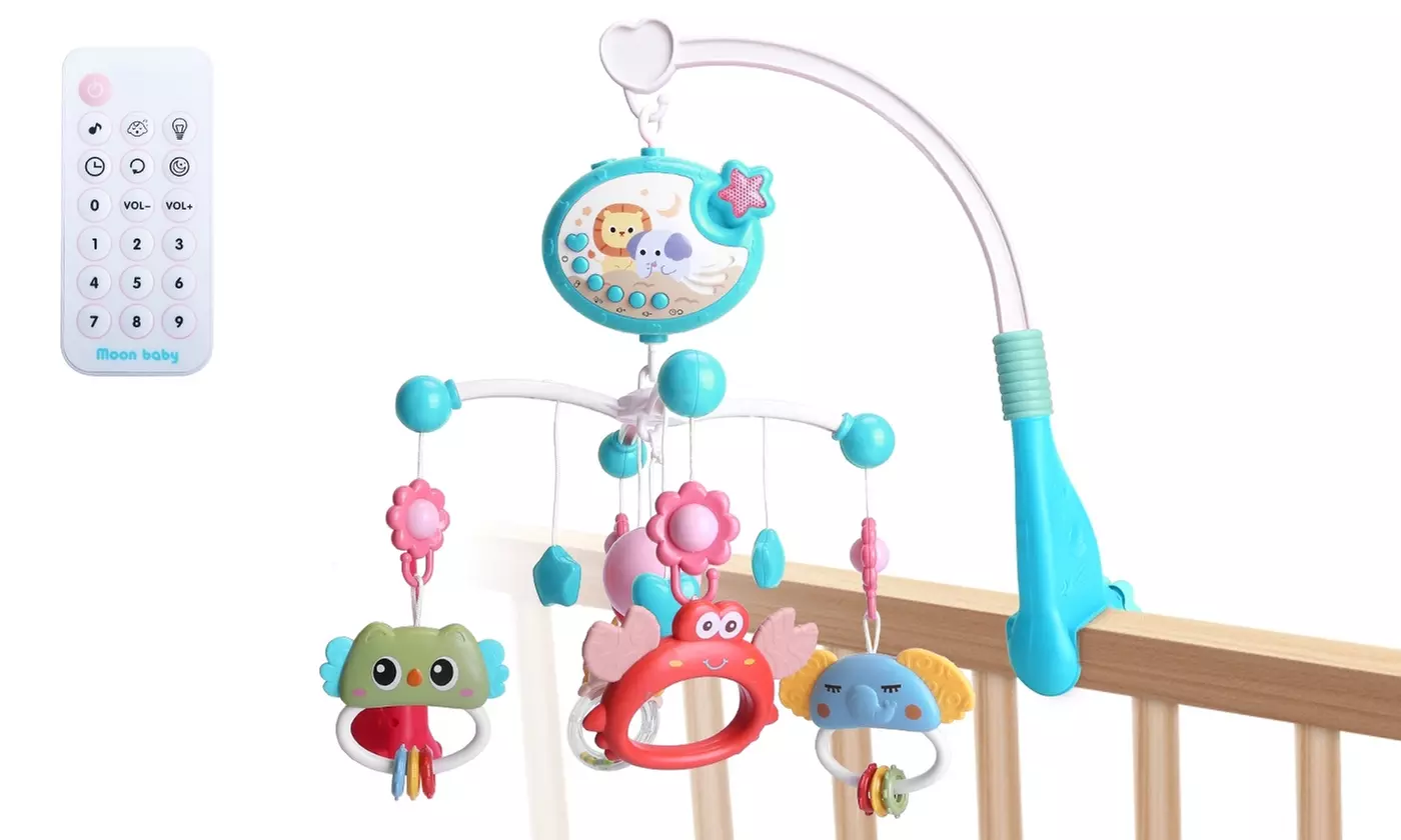  BabyLuv Rotating Musical Star Projector Rattle & Crib Mobile for Soothing Sleep