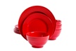 Plaza Cafe 12 pc Dinnerware Set - Red - Solid Color - Stoneware - GBX - Second Medium