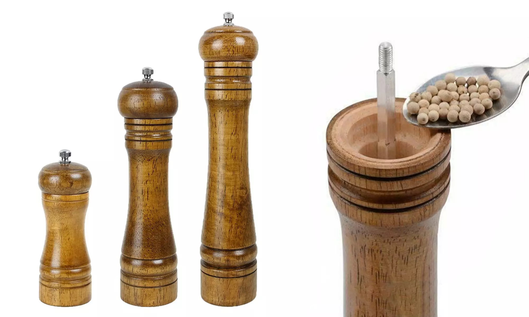Pepper Grinder with Adjustable Grinder Mechanism Handheld Seasoning Cooking Tool - Primary Image