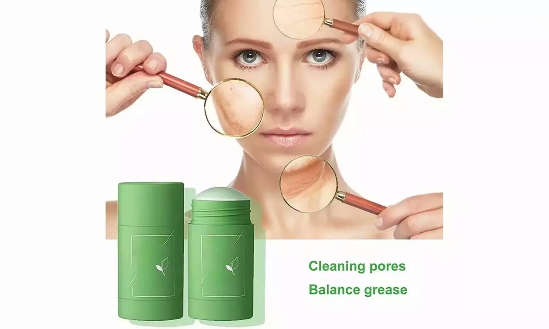 2 Pack Face Mask Green Tea Mask Stick Blackhead Remover Deep Clean Mask Stick - Second Medium