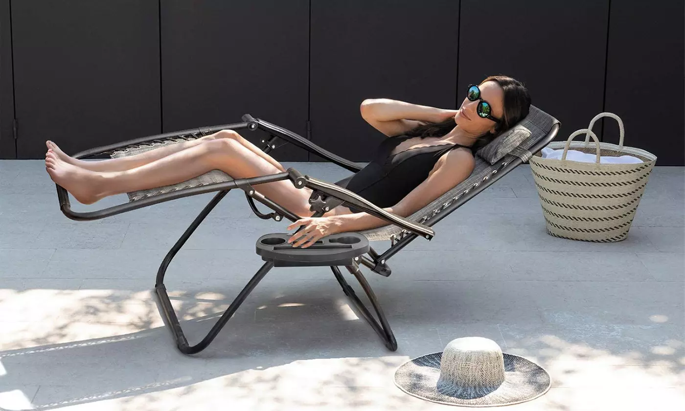 2 - Steel Mesh Zero Gravity Reclining Lounge Chairs