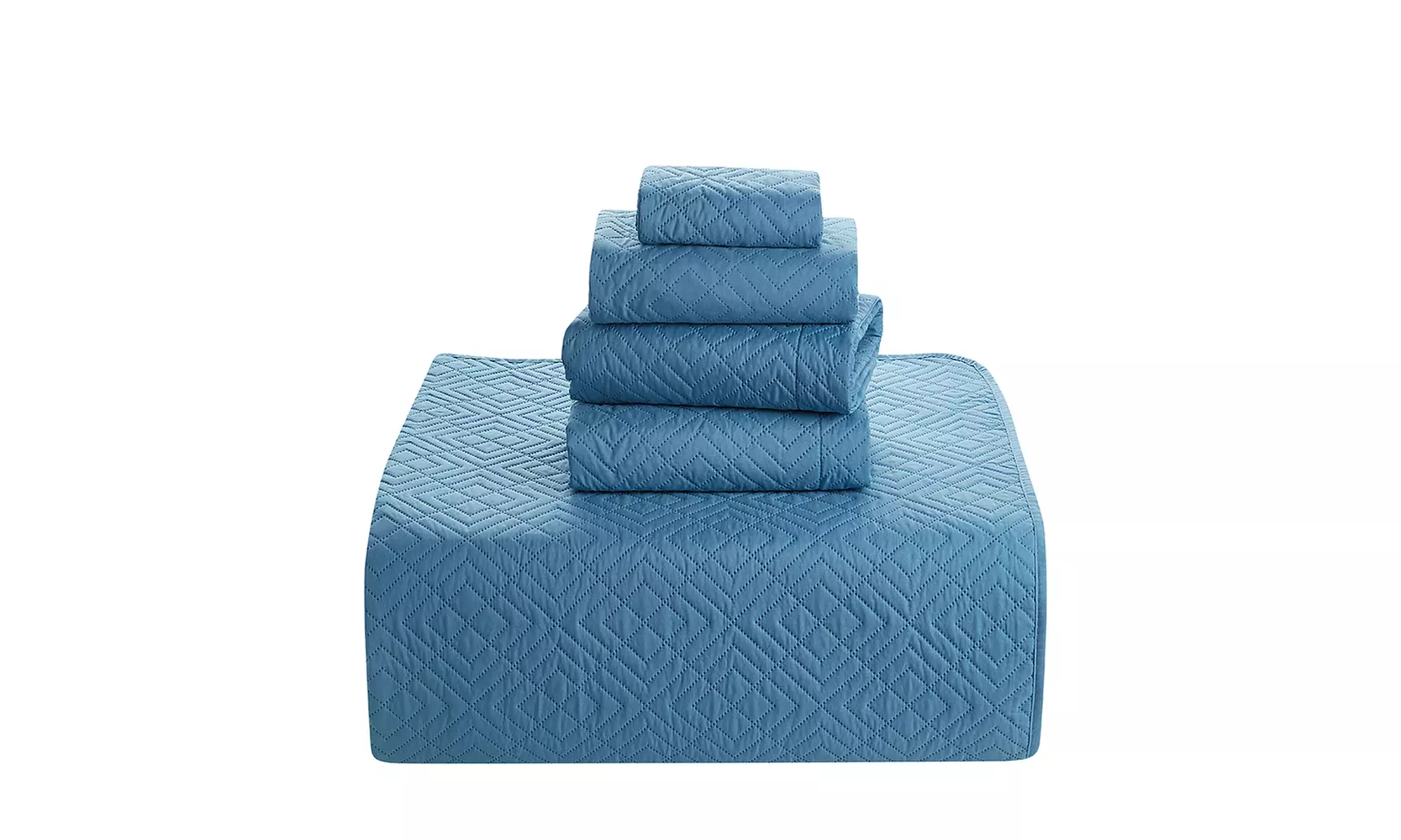 Clara Clark Bedspread Quilt Set - Embossed Pinsonic Lightweight Coverlet Set