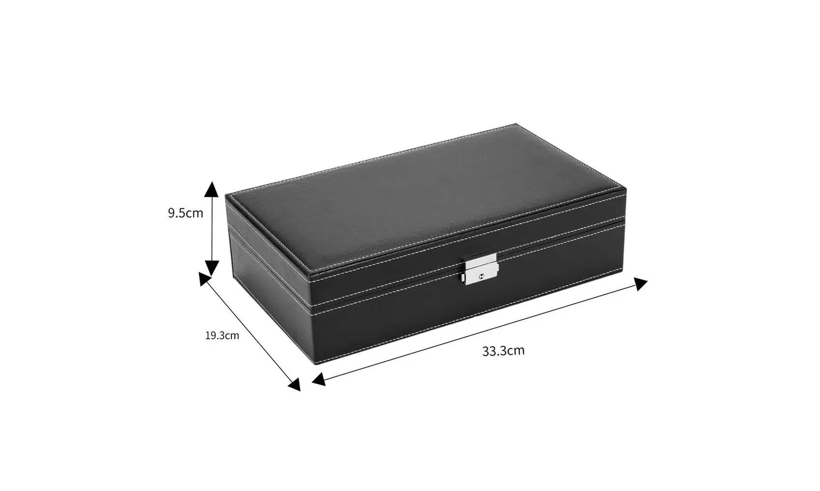 8 Slots Watch Organizer Storage Case with Lock and Mirror for Men Women Black - Primary Image
