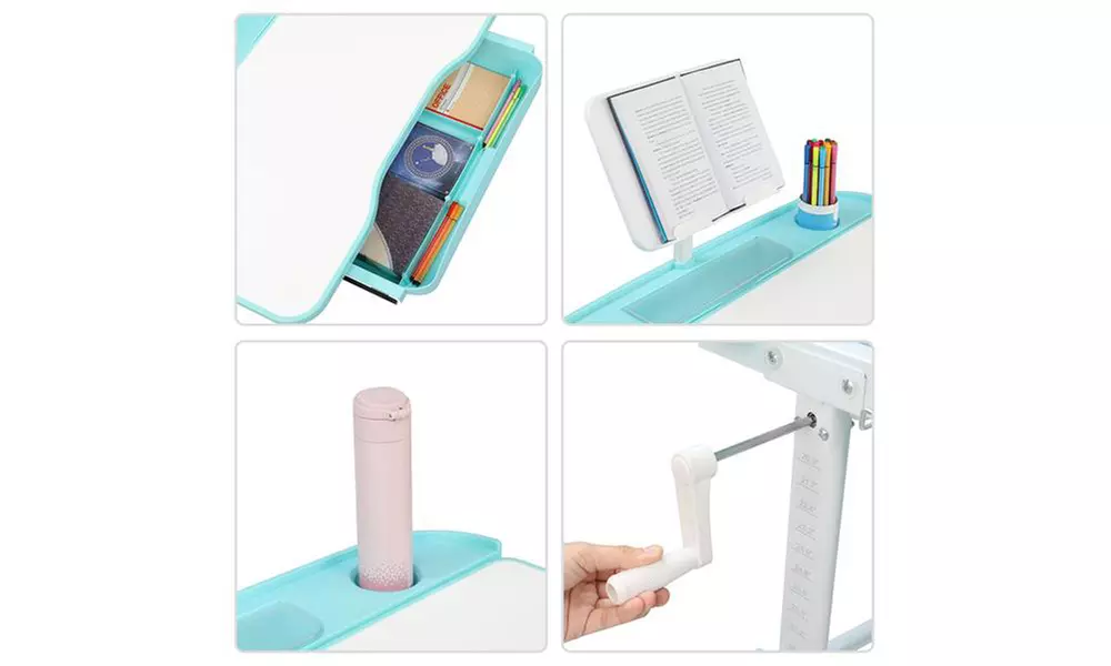 80Cm Hand-Operated Lifting Table Top Can Tilt Children's Study Table And Chair