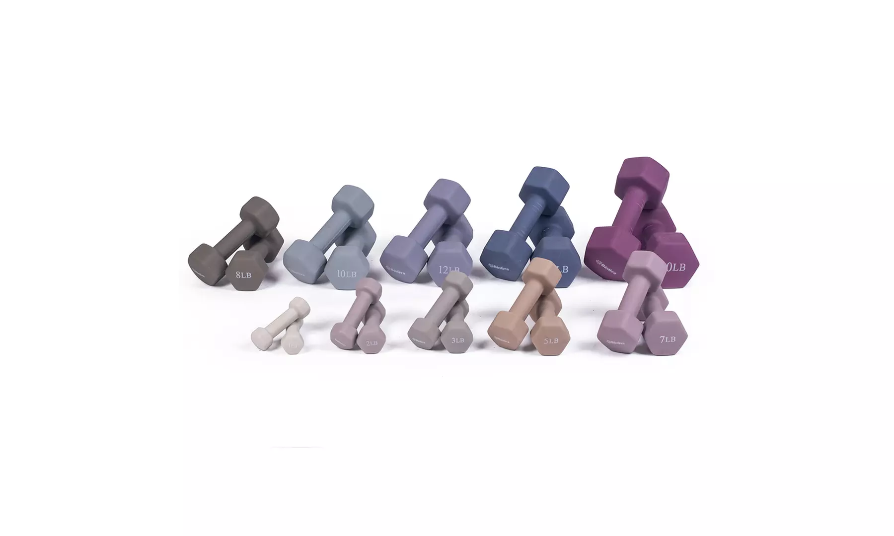 Bintiva Neoprene Dumbbells - Set of 2, Non-Slip, Hex Design for Home Workouts - Primary Image