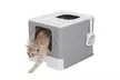 US Gray Self-Cleaning Hooded Cat Litter Box Enclosed Large Kitty Toilet Refill - Second Medium