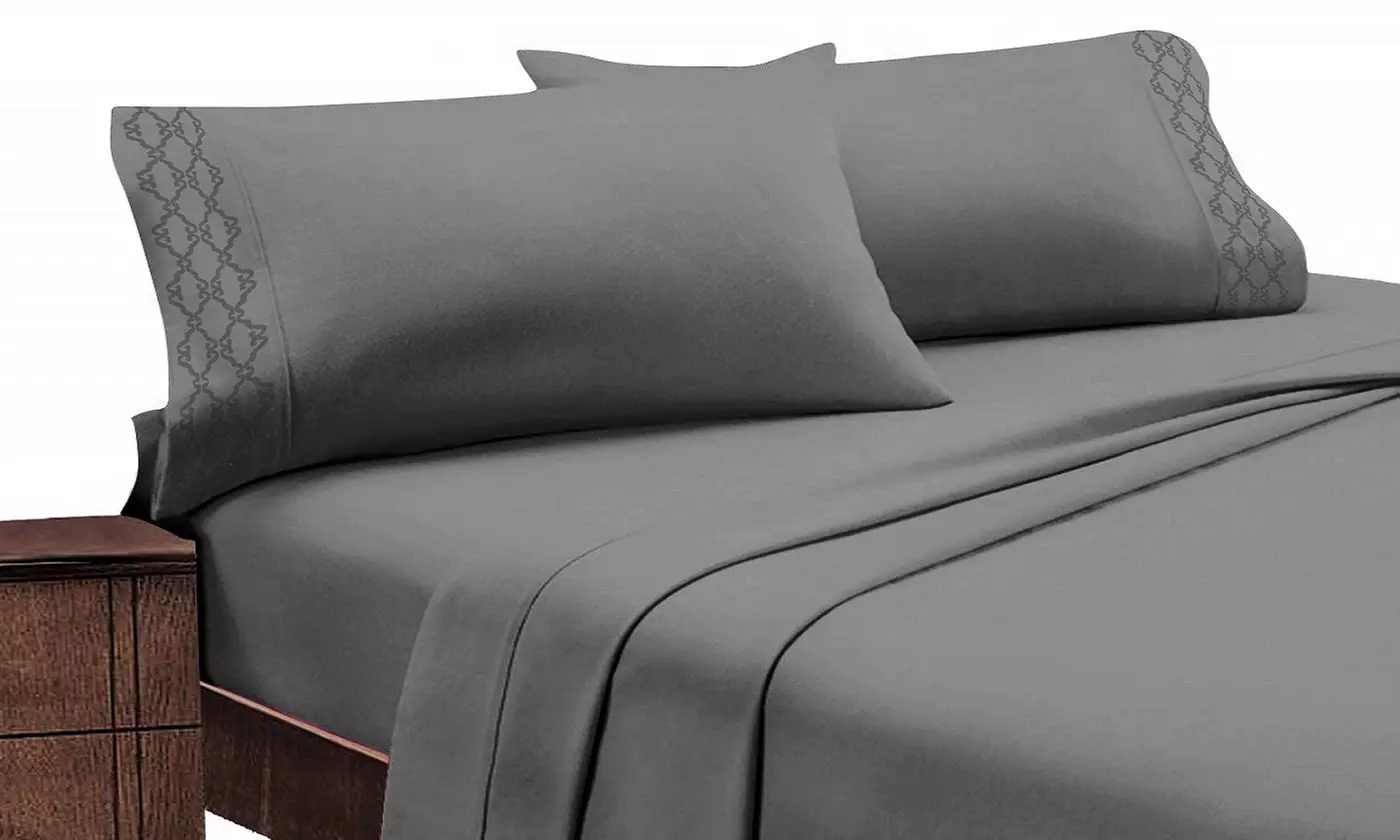 Home Sweet Home Extra Soft Deep Pocket Embroidered Sheet Set