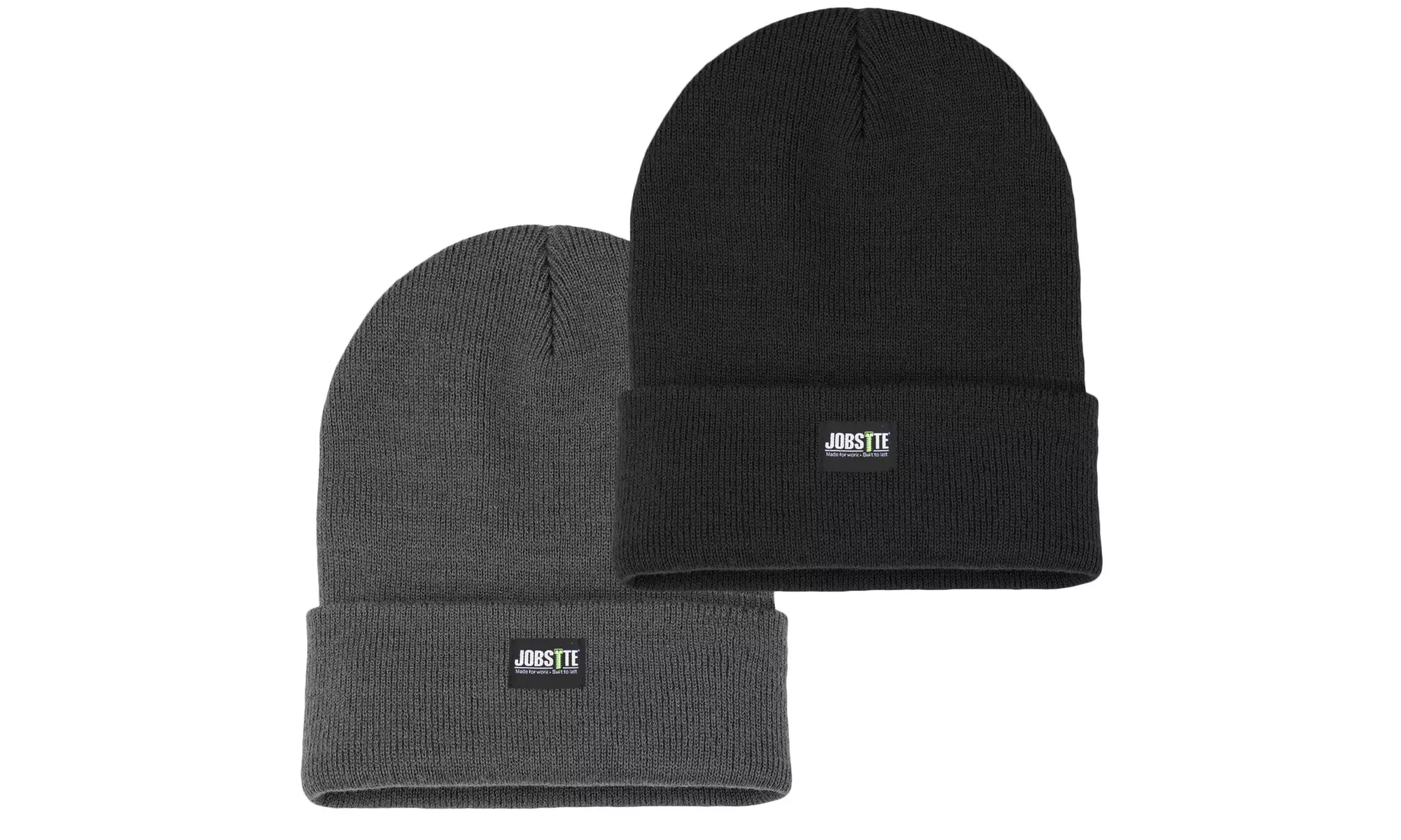 Men's 2-Pack Jobsite Warm Winter Acrylic Knit Cuff Beanie Everyday Hat - Primary Image