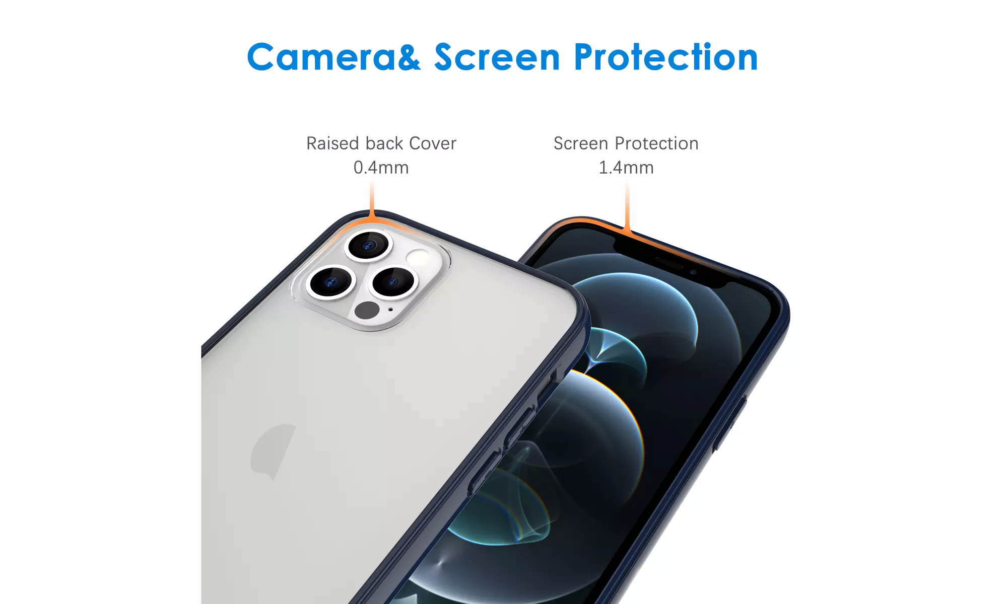 JETech Case for iPhone 12/12 Pro 6.1-Inch Shockproof Bumper Cover Clear Back