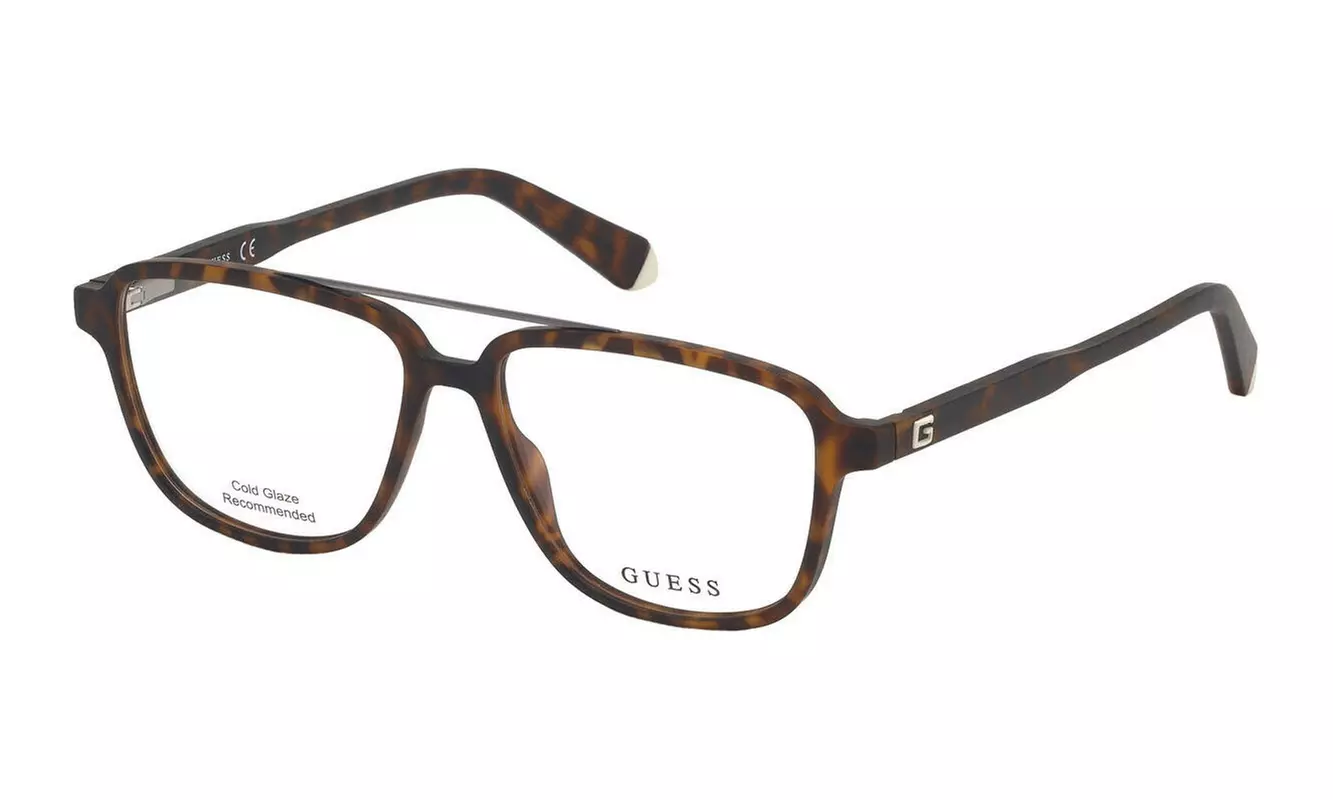 Guess Men Eyeglasses GU1975-052-53 Dark Havana Frame / Demo Lenses - Primary Image