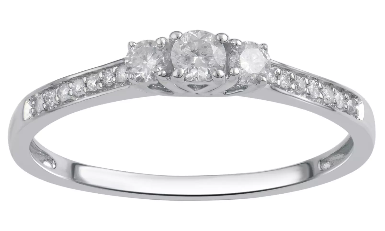 1/4  - 1/2  CTTW 3 Stone Plus Diamond Ring in 10K Gold by Brilliant Diamond - Primary Image