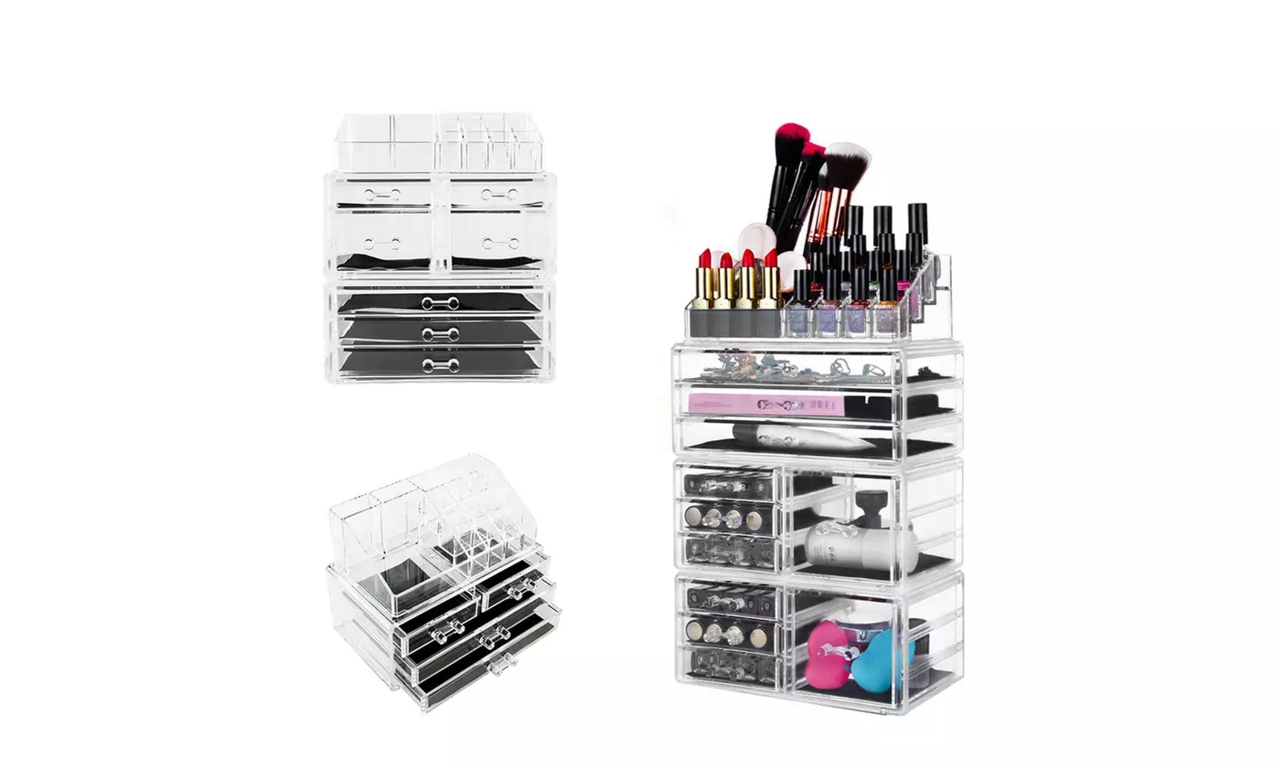 Acrylic Cosmetics Storage Makeup Organizer Rack Case Jewelry Box - Primary Image