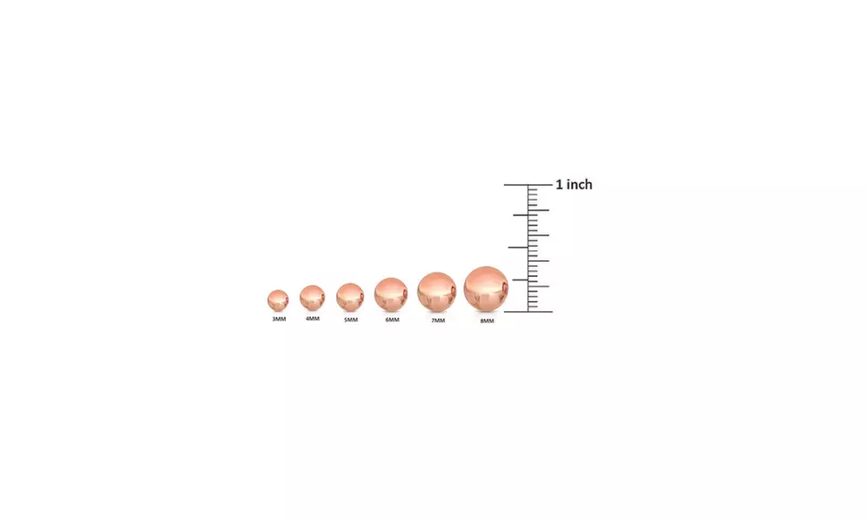 14K Rose Gold Ball Stud Earrings
