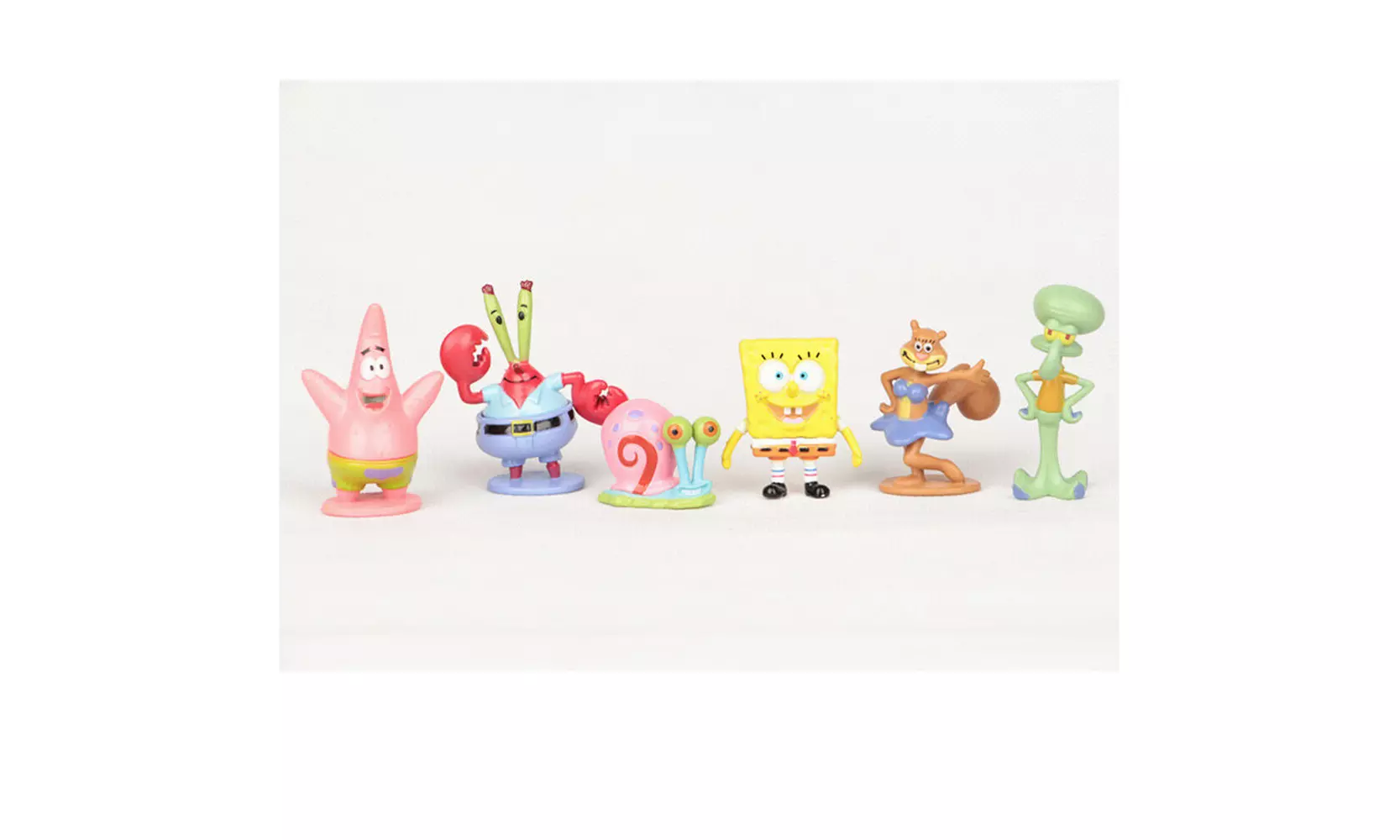 6 lot Toy Action Figure Spongebob Patrick Squidward Gary Sandy Kids Gift Set - Primary Image