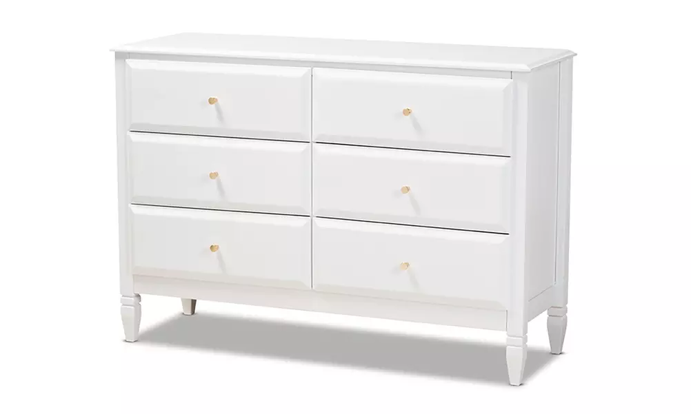 Naomi Classic and White Finished Wood Bedroom Chest and Dresser - Primary Image