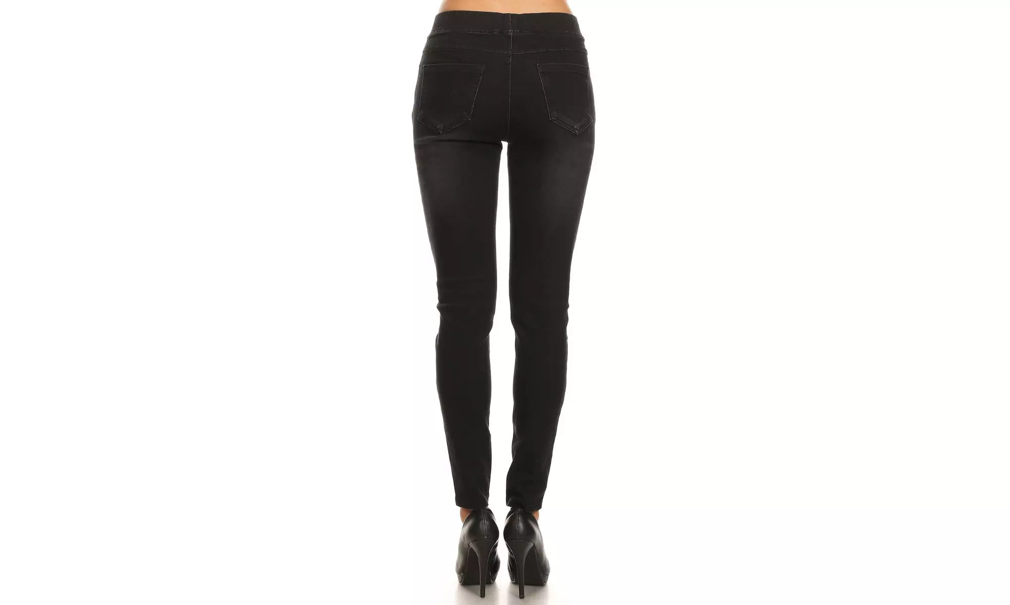 JVINI Ladies High Waist Classic Pull-On Skinny Denim Jeggings