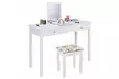Make up Vanity Dressing Table Set-White,Wood Furniture,with Mirror and Drawers - Second Medium