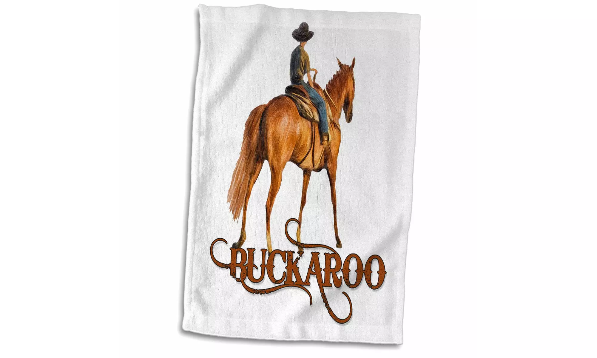  Towel - Little Cowboy on Horseback with Buckaroo Western Word Art - 15 by 22-in - Primary Image