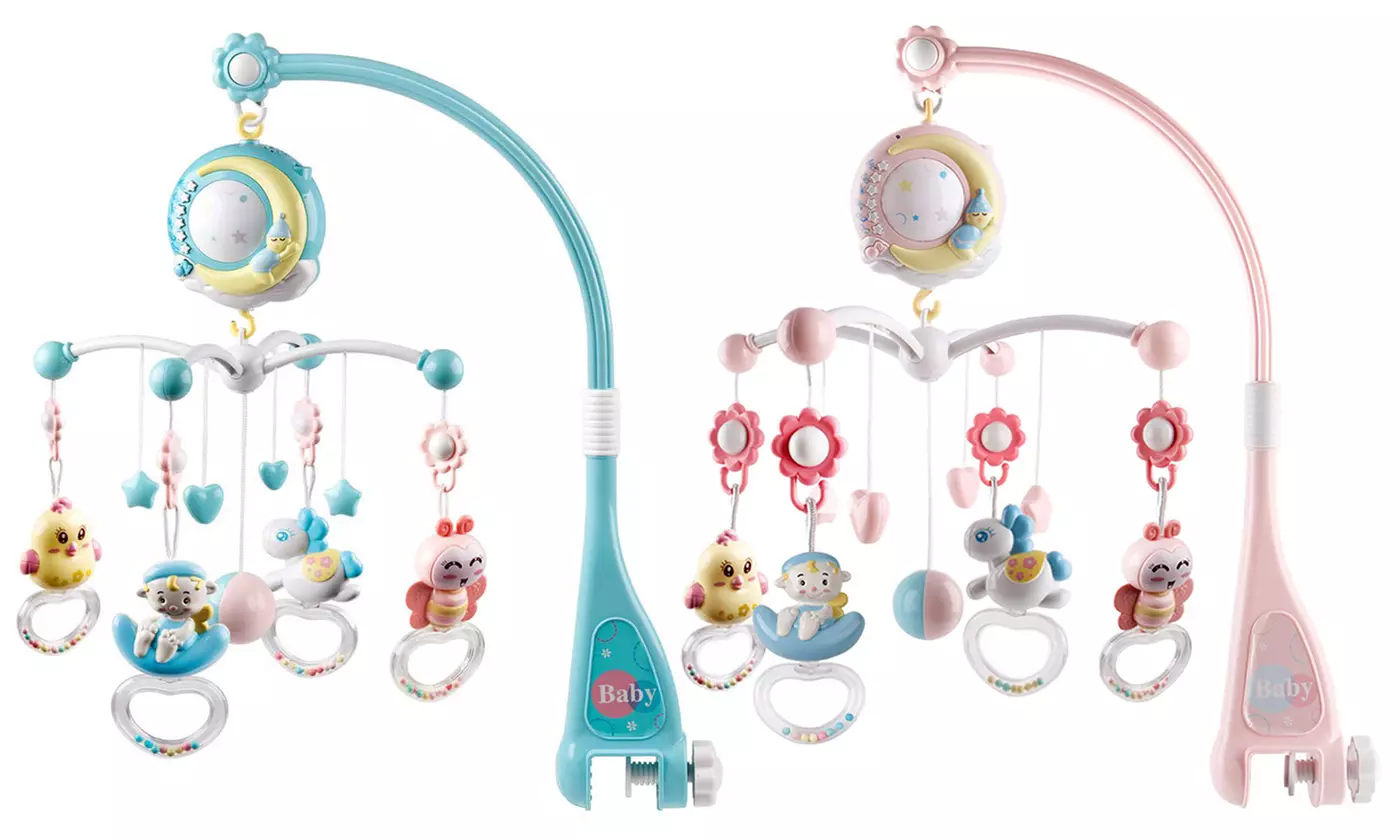  BabyLuv Rotating Musical Star Projector Rattle & Crib Mobile for Soothing Sleep