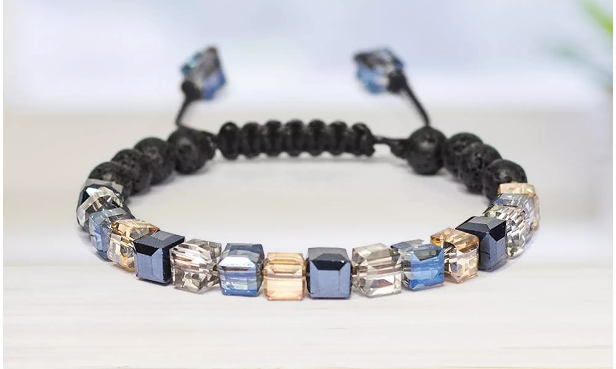 Lava Stone Glass Diffuser Bracelet with Optional Essential Oils