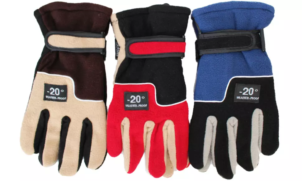 Men's Thermal-Insulated Warm Fleece Gloves (3-Pairs)