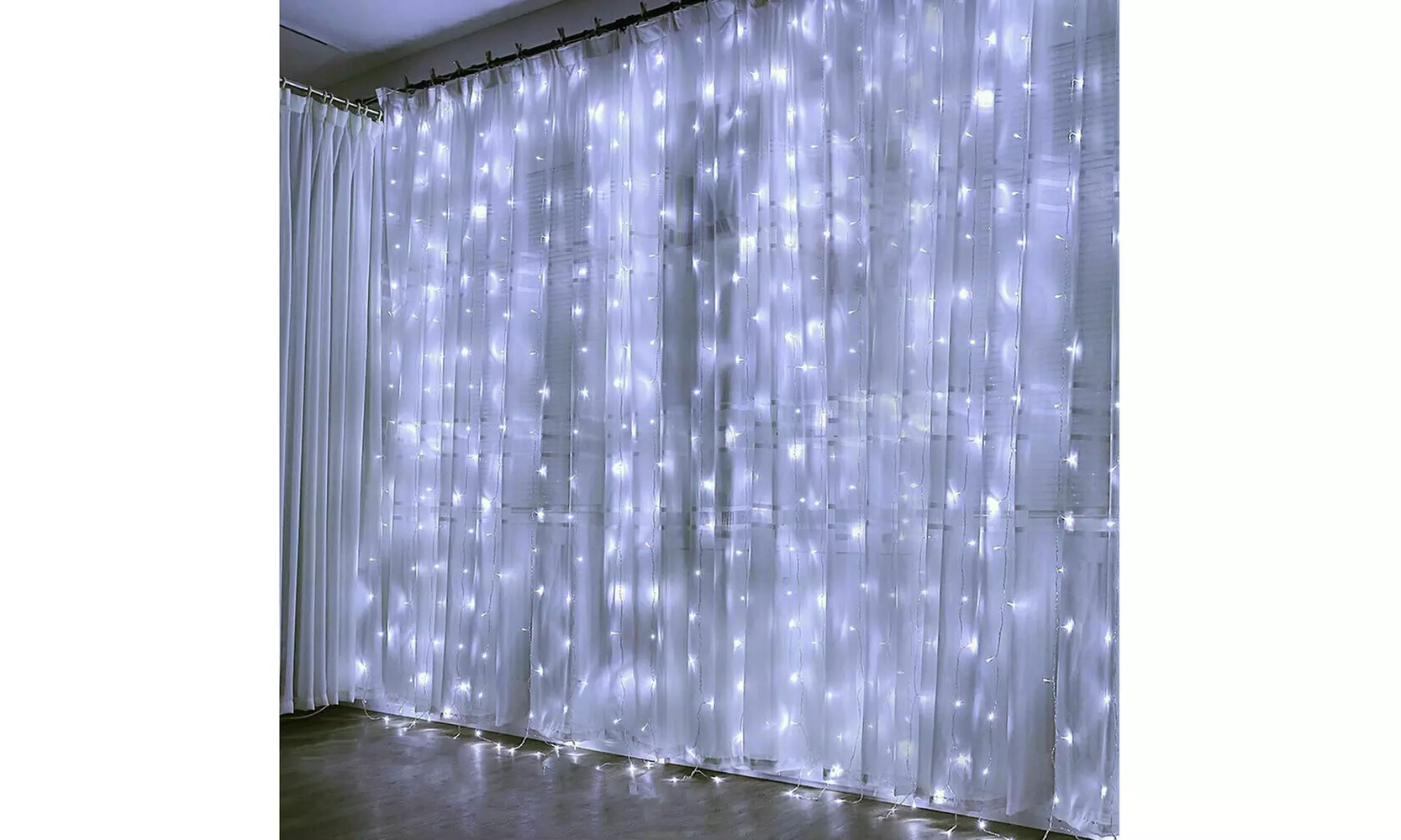 300LED Curtain Fairy Hanging String Lights Home Wedding Party W/ 8 Modes Remote - Primary Image
