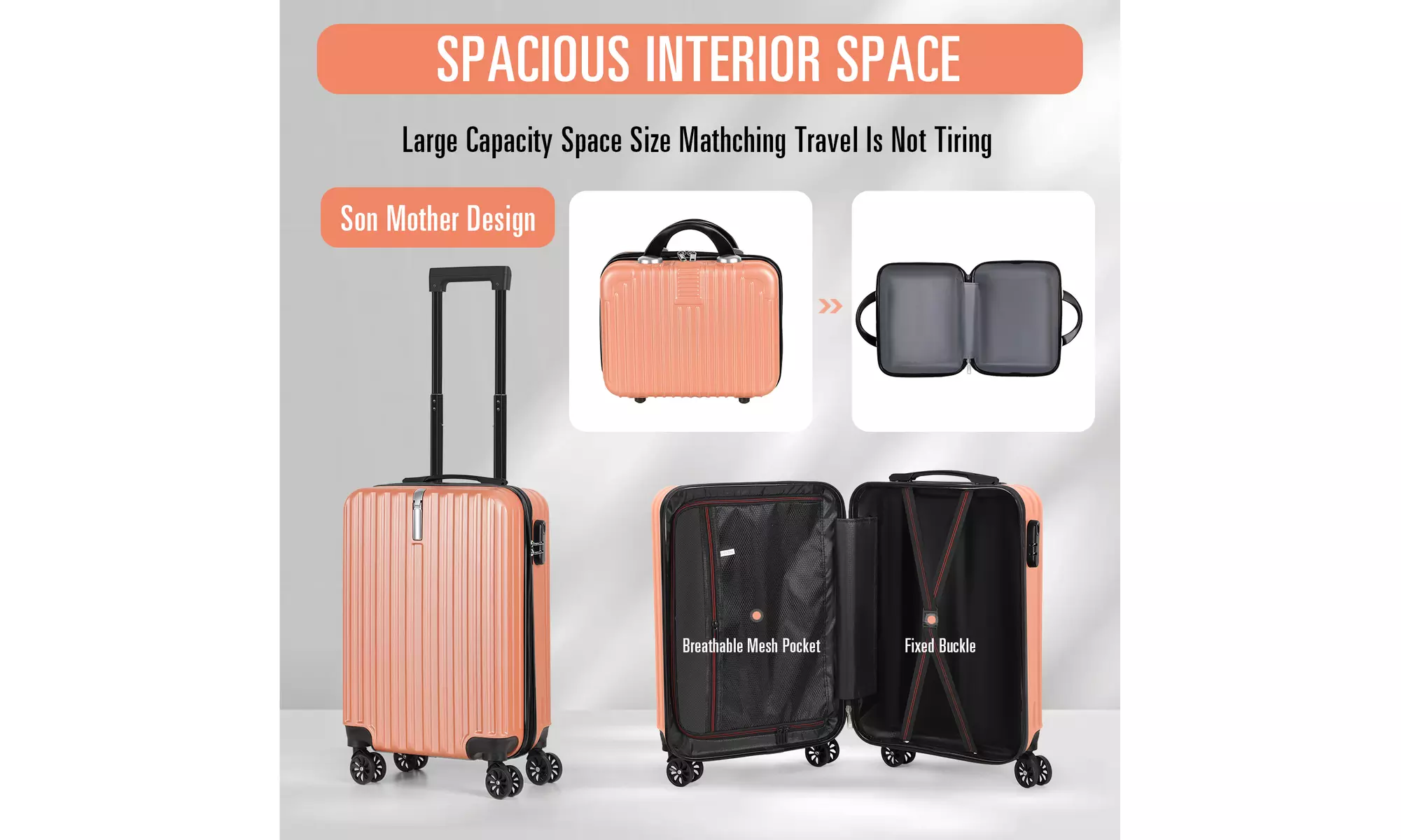Dual Spinner Hard-Sided Carry-On Two-Piece Luggage Set