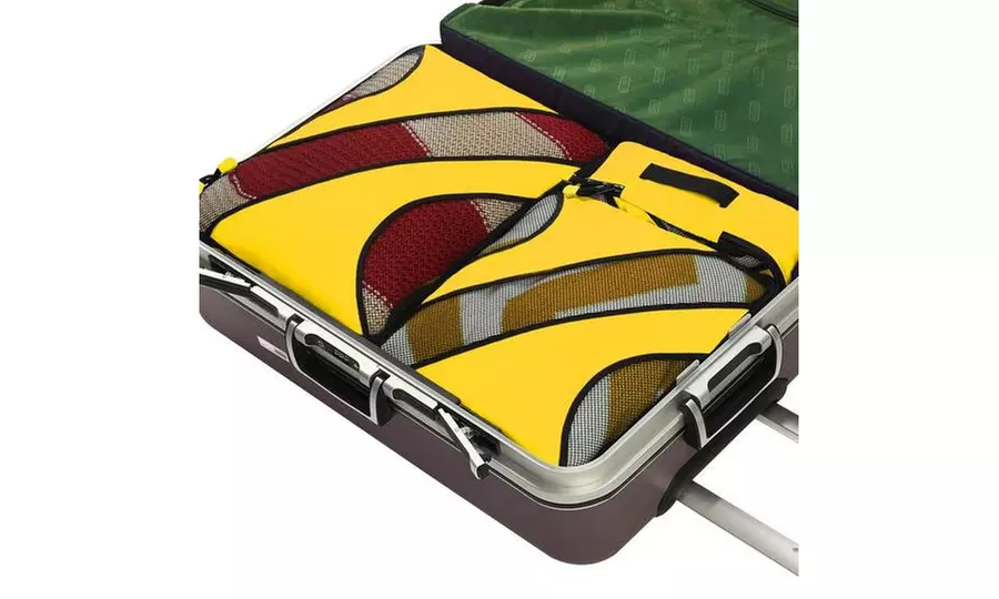★TOUT Y EST★ Cubeback Yellow Green Cube bag_Yellow green 4 Set Yellow Packing Cubes Tr | Groupon Goods