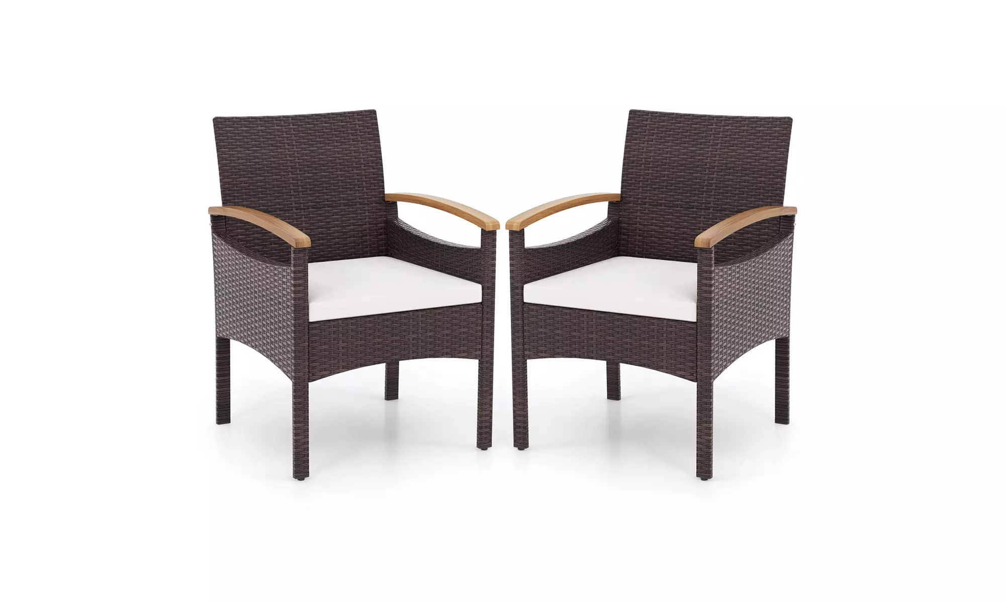 Costway Patio Dining Chairs with Heavy Duty Metal Frame