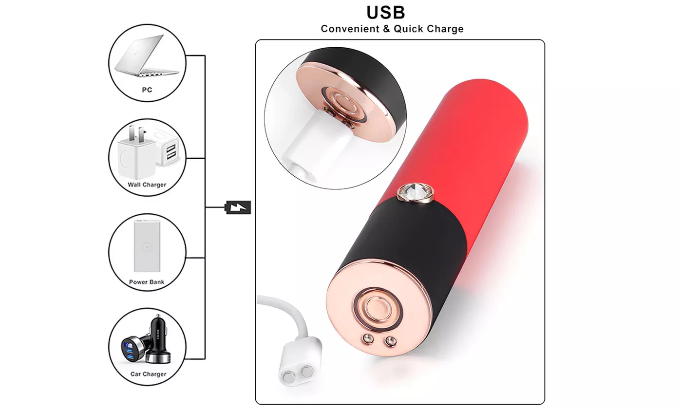 2-IN-1 Mini Lipstick Bullet Vibrator Clitoral Stimulations G Spot Vibrator