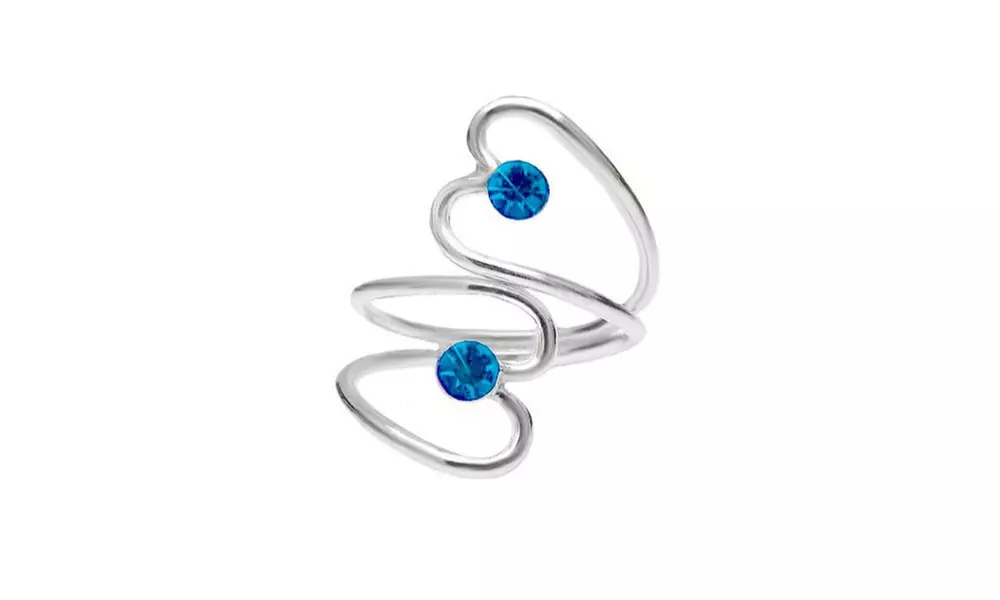 Sterling Silver Heart Toe Rings W Crystals From Swarovski